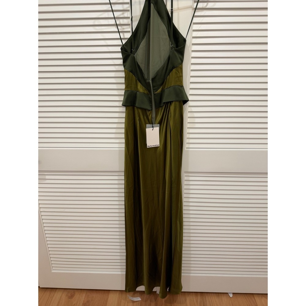 New NWT Reformation Jillian Silk Pear Sz 4 - Picture 5 of 8